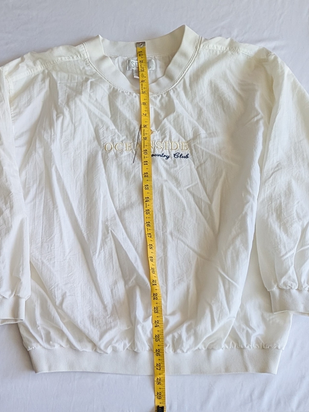 Oceanside Country Club SDI Vintage White Windbreaker Pullover Embroidered Lg - Picture 7 of 7